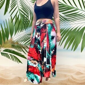 ISLA Resort Wear maxi skirt bikini coverup flowy layers colorful elegant small